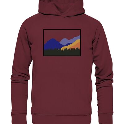 Bunte Bergwelt - Organic Fashion Hoodie - Burgundy