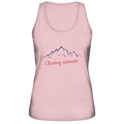 Chasing Summits - Ladies Organic Tank-Top - Cotton Pink