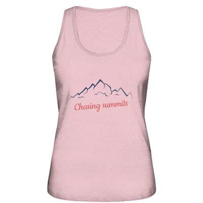 Chasing Summits - Ladies Organic Tank-Top - Cotton Pink