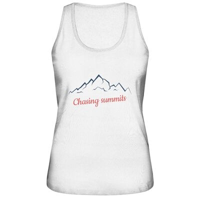 Chasing Summits - Ladies Organic Tank-Top - White