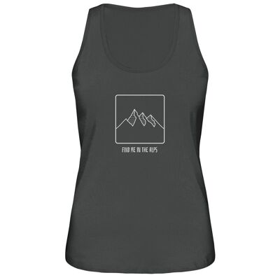 Find Me In The Alps - Ladies Organic Tank-Top - Anthracite