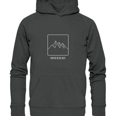 Find Me In The Alps - Organic Basic Hoodie - Anthracite