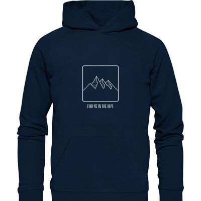 Find Me In The Alps - Organic Basic Hoodie - French Navy
