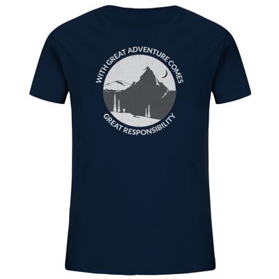 Great Adventure, Great Responsibility - Kids Organic Shirt - French Navy