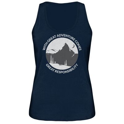 Great Adventure, Great Responsibility - Ladies Organic Tank-Top - French Navy