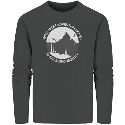 Great Adventure, Great Responsibility - Organic Sweatshirt - Anthracite