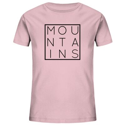 Mountains Graphic - Kids Organic Shirt - Cotton Pink