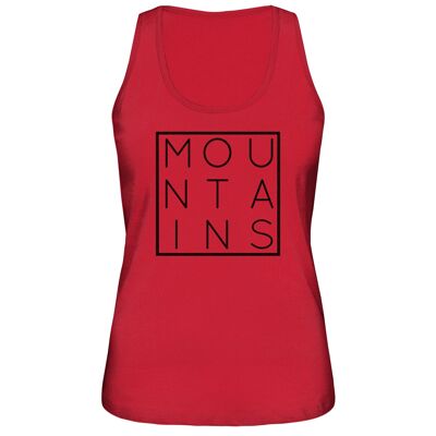 Mountains Graphic - Ladies Organic Tank-Top - Red