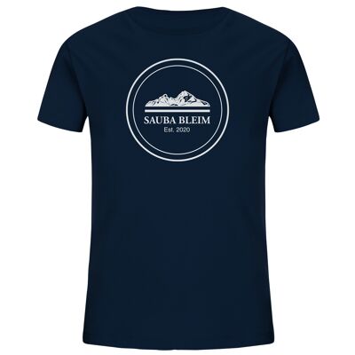 Sauba Bleim Logo - white - Kids Organic Shirt - French Navy