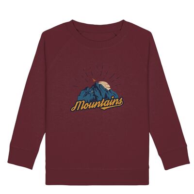 Vintage Mountains - Kids Organic Sweatshirt - Burgundy
