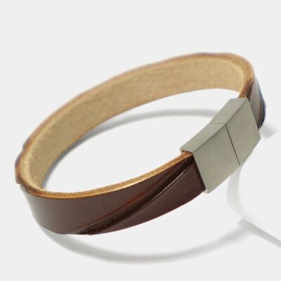 Bracelet pour hommes "Leather Star Raw YH73" en cuir