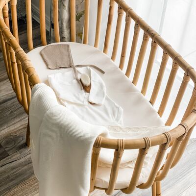 Super Soft Cotton Knit Blanket - Milk White