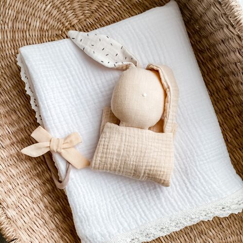 Organic Muslin Bunny Comforter - Ivory