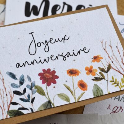 Plantable card Happy Birthday - Wildflowers