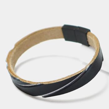 Bracelet pour hommes "Leather Star Raw YH71" en cuir 3