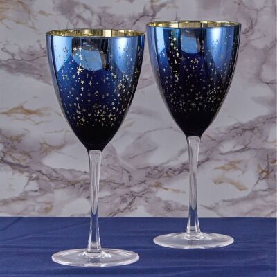 Set of 2 Galaxy Wine Glasses