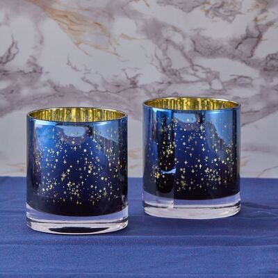 Set di 2 porta luci notturne Galaxy