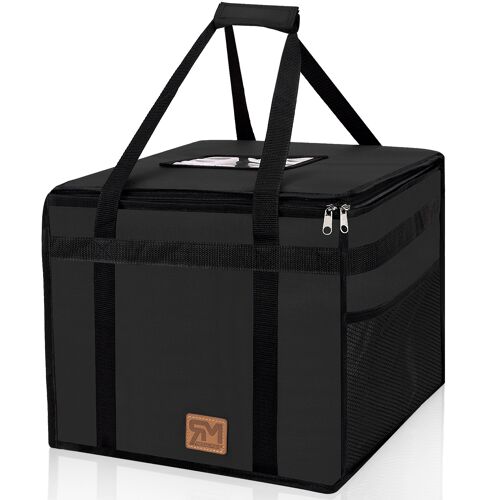 Black Food Delivery Insulated Thermal Cooler Bag