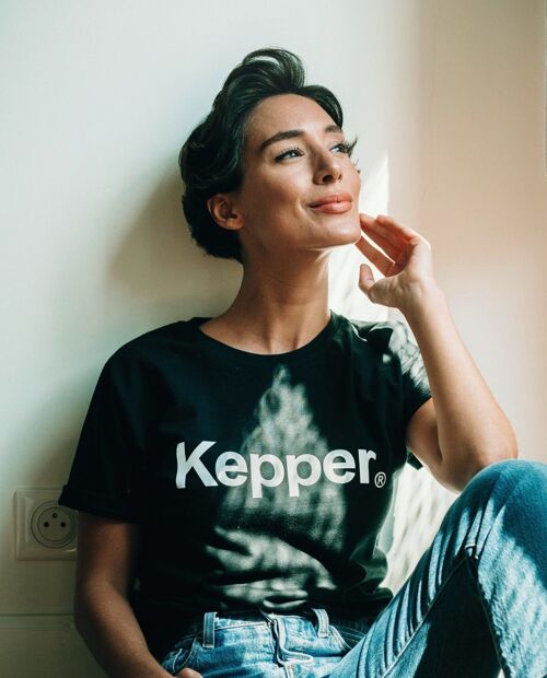 T shirt kepper letters noir