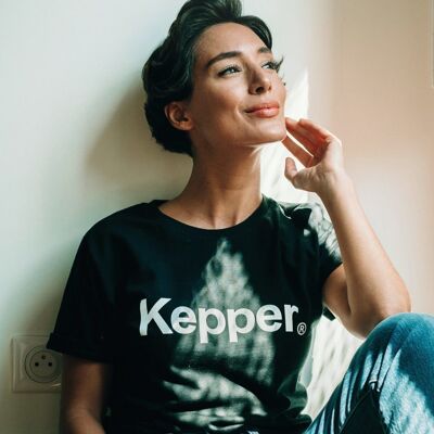 T shirt kepper letters noir