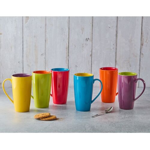 Set of 6 Harlequin Latte Mugs