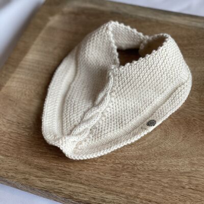 Baby Bib Neckerchief Organic Cotton Handmade Knit