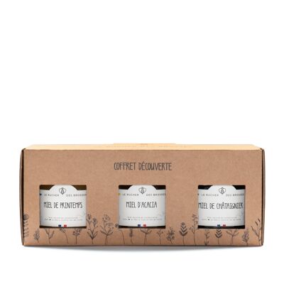Schachtel mit 3 Honigen – Kraftverpackung