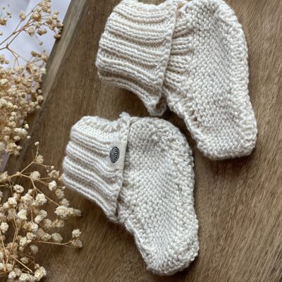 Newborn Baby Slippers Socks Handmade organic cotton knit
