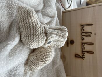 Chaussons bébé nouveau-né Chaussettes Tricot de coton biologique fait à la main 3