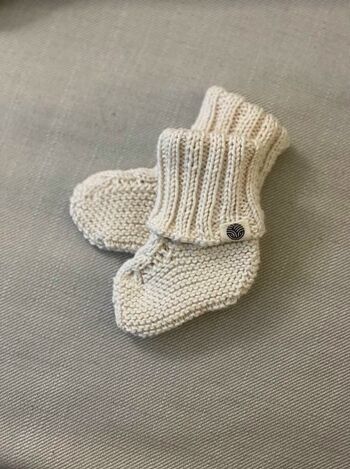 Chaussons bébé nouveau-né Chaussettes Tricot de coton biologique fait à la main 4