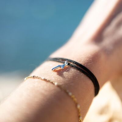 Bracelet bébé corail Noir - Argent