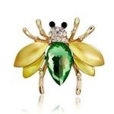 Diamante de cristal d'insecte jaune vert