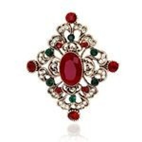 Vintage Style Green and Red Crystal