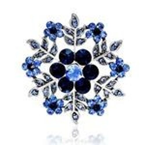 Blue Crystal Flower Vintage Style