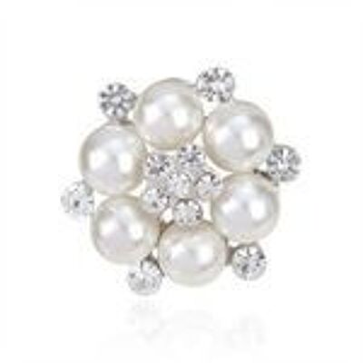 Klare Kristall-Diamant-Blume und simulierte Perle