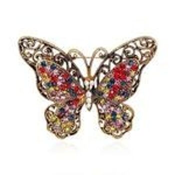 Style vintage de papillon de diamant de cristal coloré 1