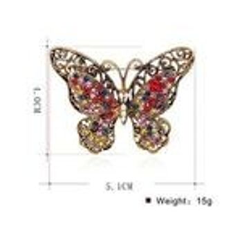 Style vintage de papillon de diamant de cristal coloré 2