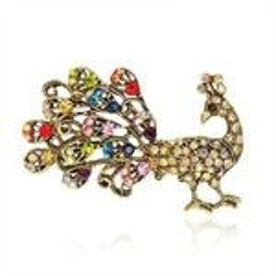 Stile vintage pavone di cristallo multicolore