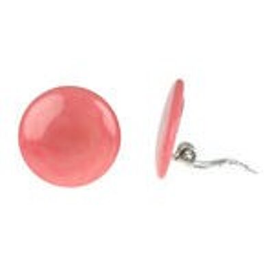 Orecchini a clip Tagua Pink Discs, 20 mm