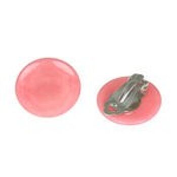 Boucles d'oreilles clip Tagua disques roses, 20 mm 2