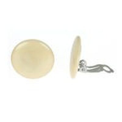 Orecchini a clip Tagua White Discs, 20 mm