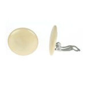 Boucles d'Oreilles Clip Tagua Disques Blancs, 20 mm 1