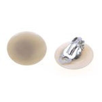 Boucles d'Oreilles Clip Tagua Disques Blancs, 20 mm 2