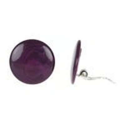 Aretes De Clip De Tagua Discos Morados, 20mm