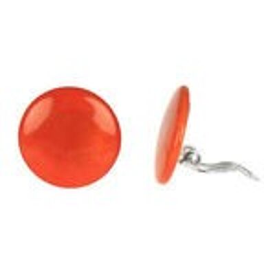 Boucles d'Oreilles Clip Tagua Disques Orange, 20 mm