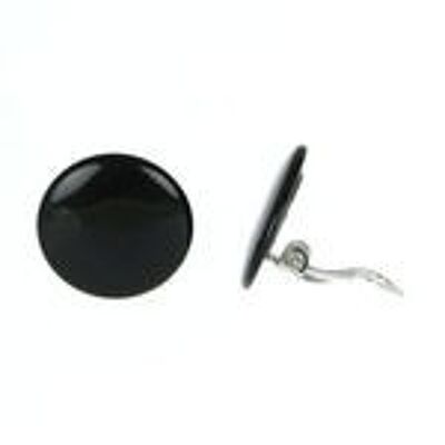 Aretes De Clip De Tagua Discos Negros, 20mm