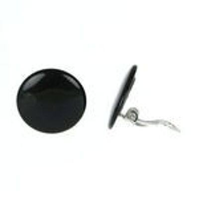 Black Discs Tagua Clip-on Earrings, 20mm