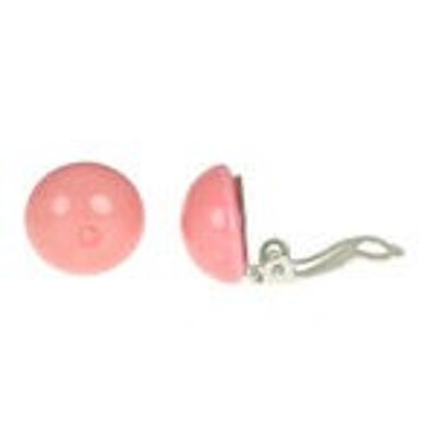 Boucles d'oreilles à clip Tagua Pink Domes, 14 mm