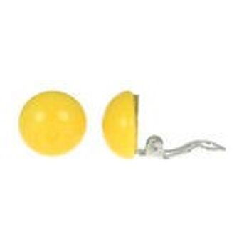 Boucles d'oreilles à clip Tagua Yellow Domes, 14 mm 1