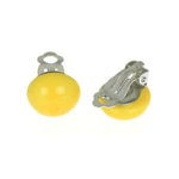Boucles d'oreilles à clip Tagua Yellow Domes, 14 mm 2